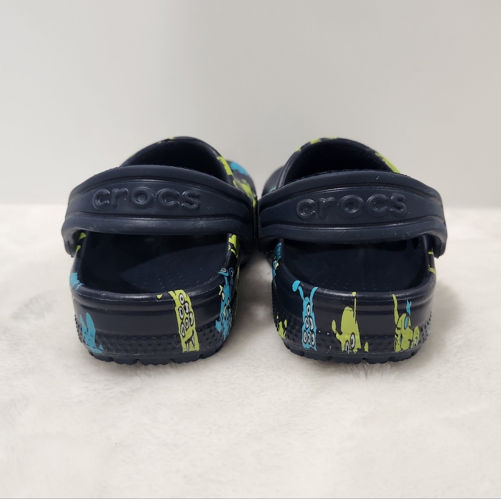 Crocs Navy Blue Green Monster Slip On Shoes Boys Size 6 - Picture 6 of 12